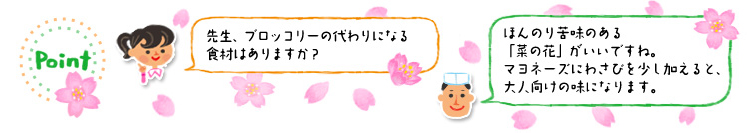 「先生、ブロッコリーの代わりになる食材はありますか?」 「先生、ブロッコリーの代わりになる食材はありますか?」