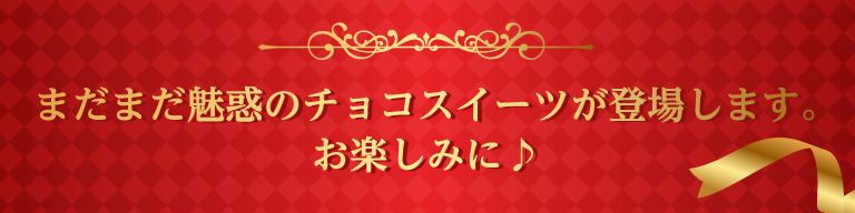 まだまだ魅惑のチョコスイーツが登場します。お楽しみに♪