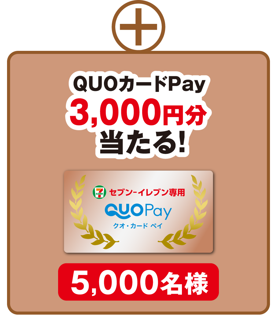 QUOカードPAY 3,000円分 当たる！ 5,000名様