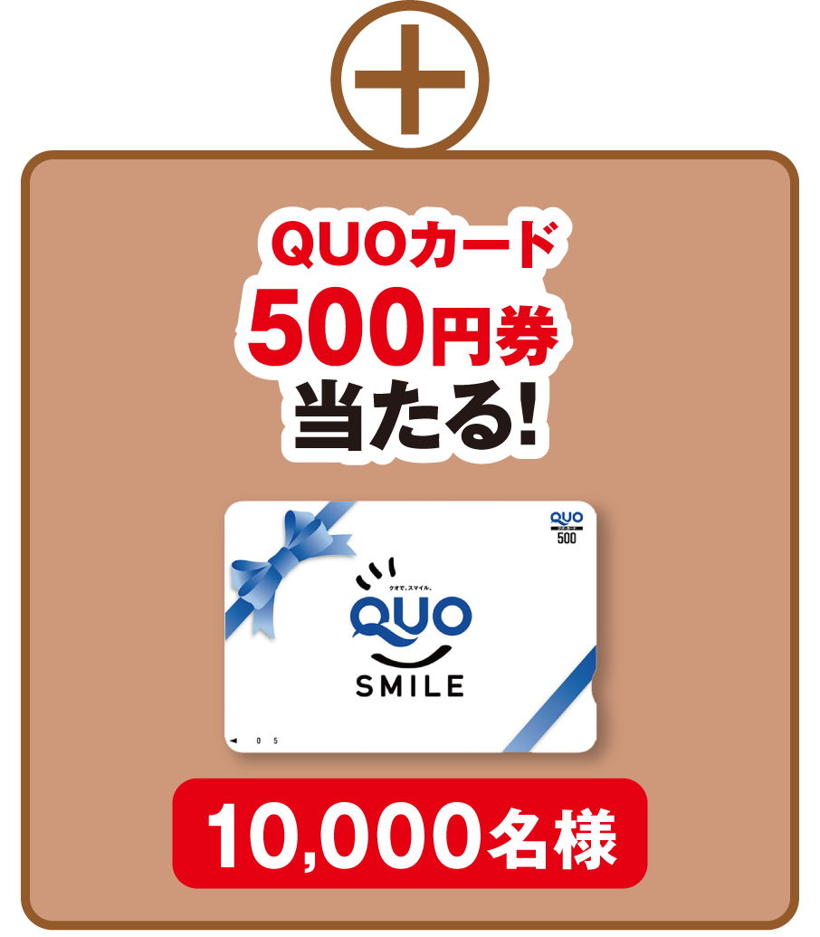 QUOカード 500円券 当たる！ 10,000名様