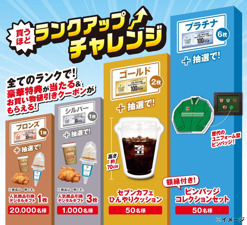 【毎日・その場で当たる】セブン-イレブン商品引換デジタルギフト 最大3枚 セブンカフェ ひんやりクッションほかを合計21100名様にプレゼント | 懸賞生活