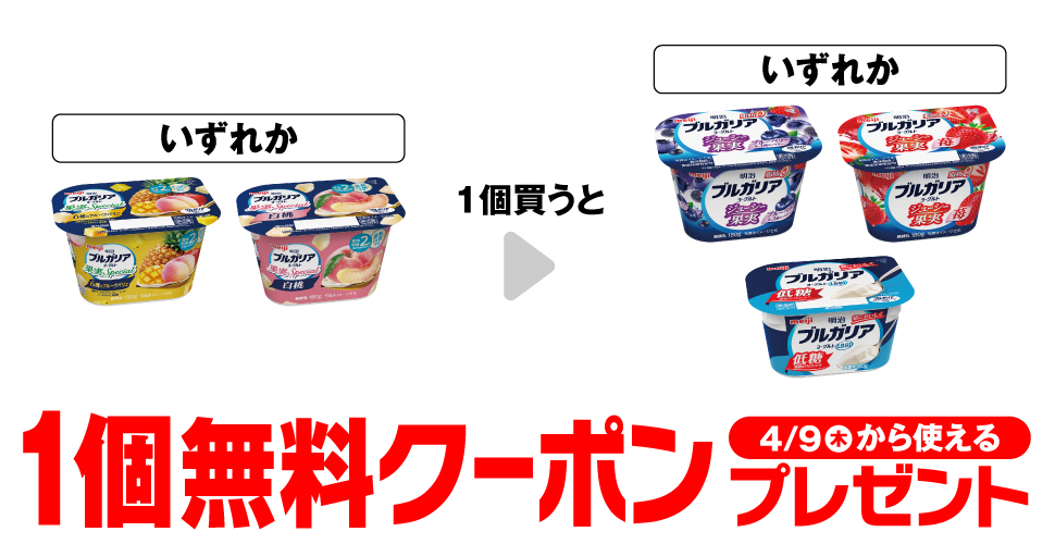 明治ブルガリアヨーグルト【コンビニ無料引換券クーポン】が当たるキャンペーン