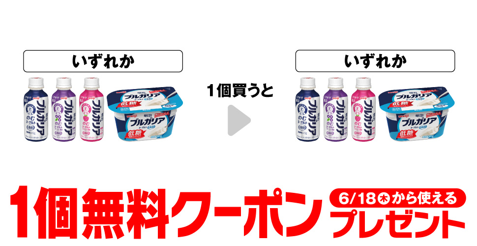 明治ブルガリアヨーグルト【コンビニ無料引換券クーポン】プレゼント
