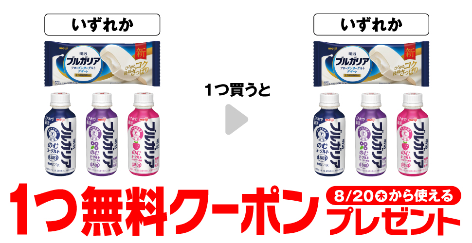 明治ブルガリアヨーグルト購入で【セブンイレブン無料引換券クーポン】プレゼント