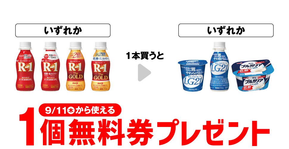 【プライチ】セブンイレブンで明治R-1を買うとLG21が無料でもらえるお得なキャンペーン開催中