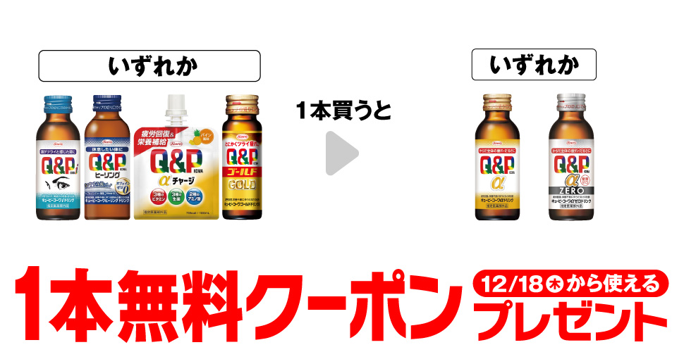 セブンイレブン【キューピーコーワαドリンク】コンビニ無料引換券クーポン