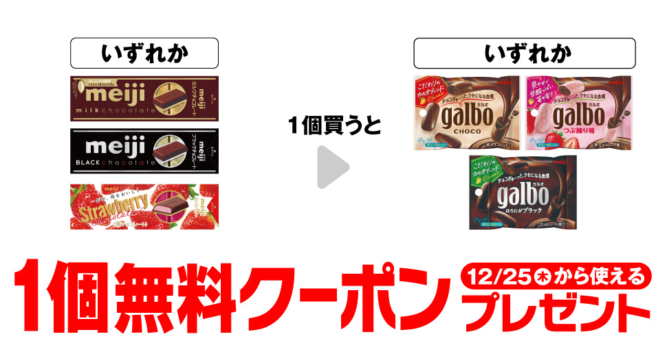 明治チョコレート購入で【明治ガルボ無料クーポン】プレゼント