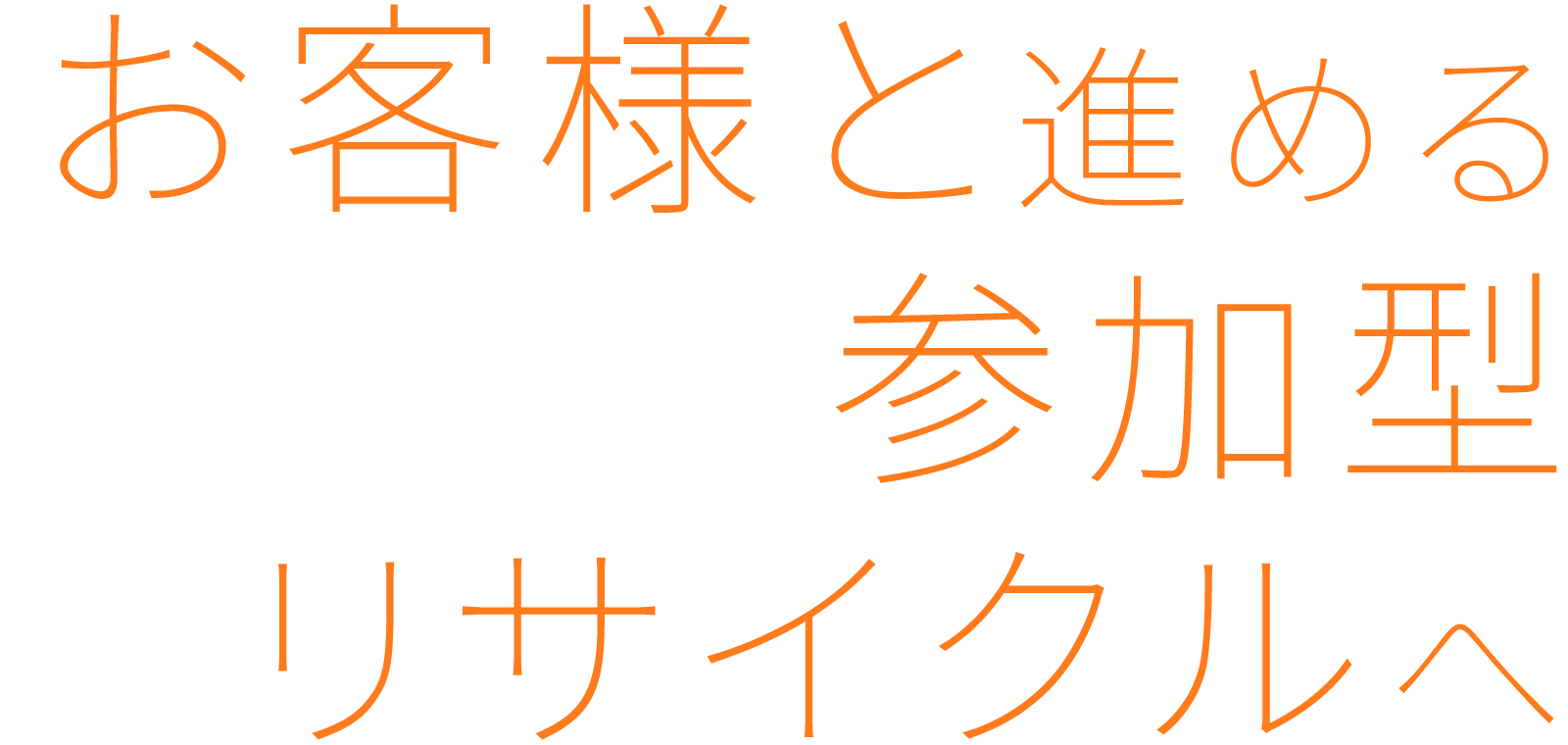 お客様と進める参加型リサイクルへ