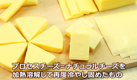 プロセスチーズはナチュラルチーズを加熱溶解して再度冷やし固めたもの