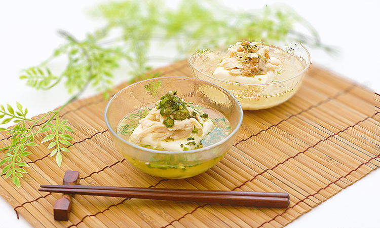 お茶漬け風味のアレンジ冷ややっこ 盛り付けイメージ