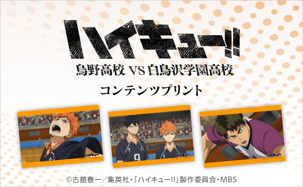 アニメ「ハイキュー!! 烏野高校 VS 白鳥沢学園高校」コンテンツプリント