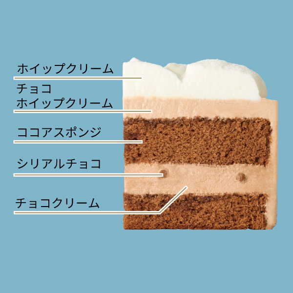 イメージ ホイップクリーム チョコホイップクリーム ココアスポンジ シリアルチョコ チョコクリーム