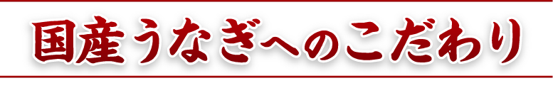 国産うなぎへのこだわり
