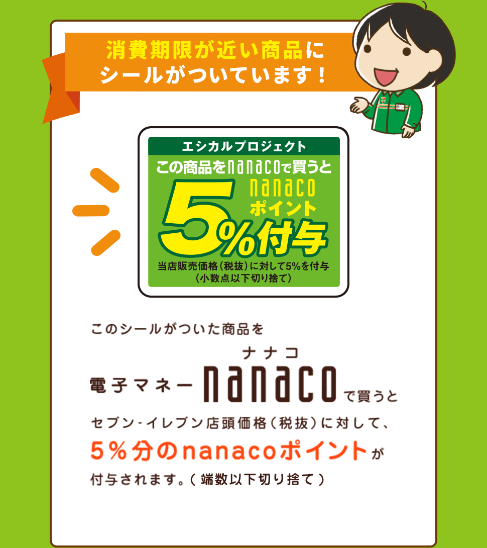 食品ロス削減のためエシカルプロジェクトを推進しています!|セブン