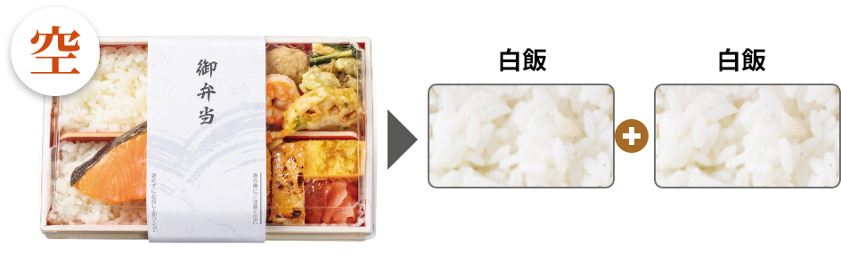空の仏掛紙の御飯は白飯となります。
