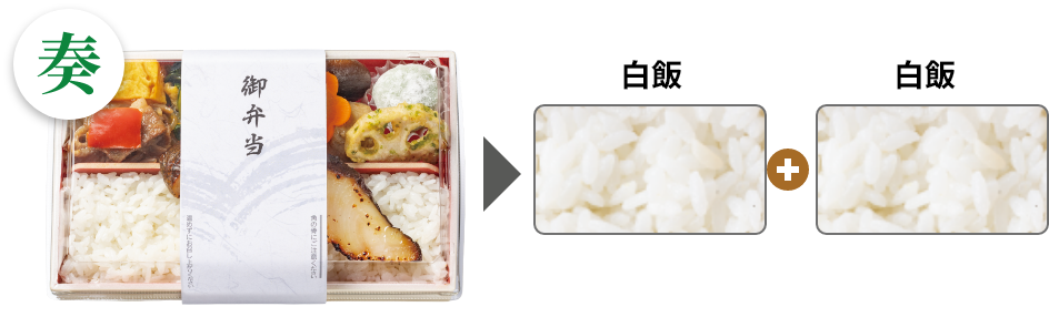 奏の仏掛紙の御飯は白飯となります。