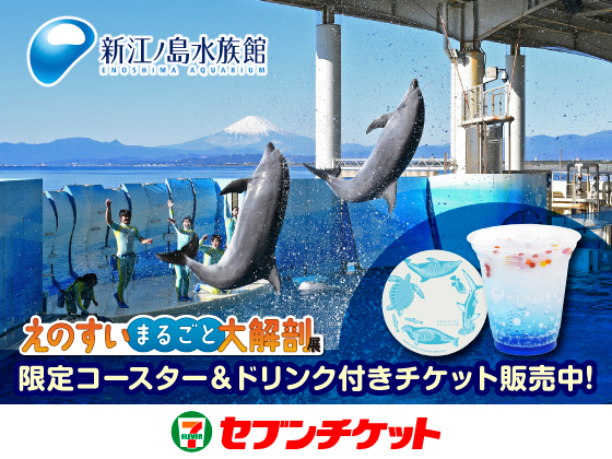 新江ノ島水族館 えのすいまるごと大解剖展 限定コースター&ドリンク付きチケット販売中！ セブンチケット