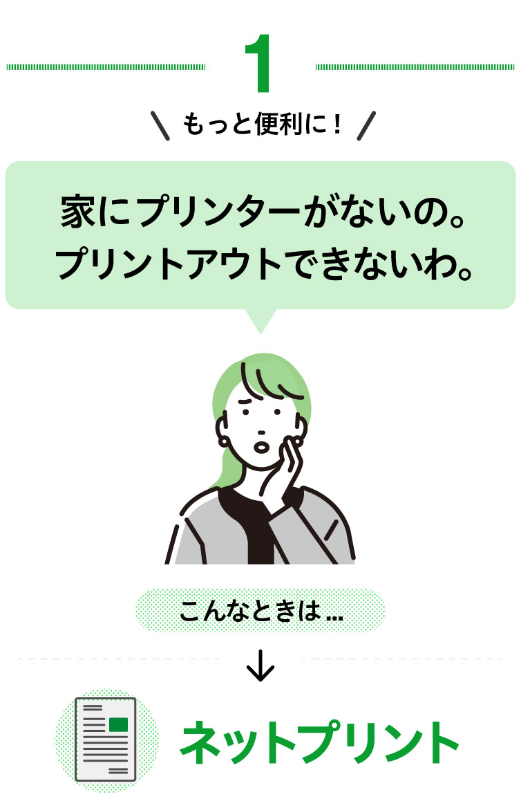 もっと便利に！[1]家にプリンターがないの。プリントアウトできないわ。こんな時は「ネットプリント」